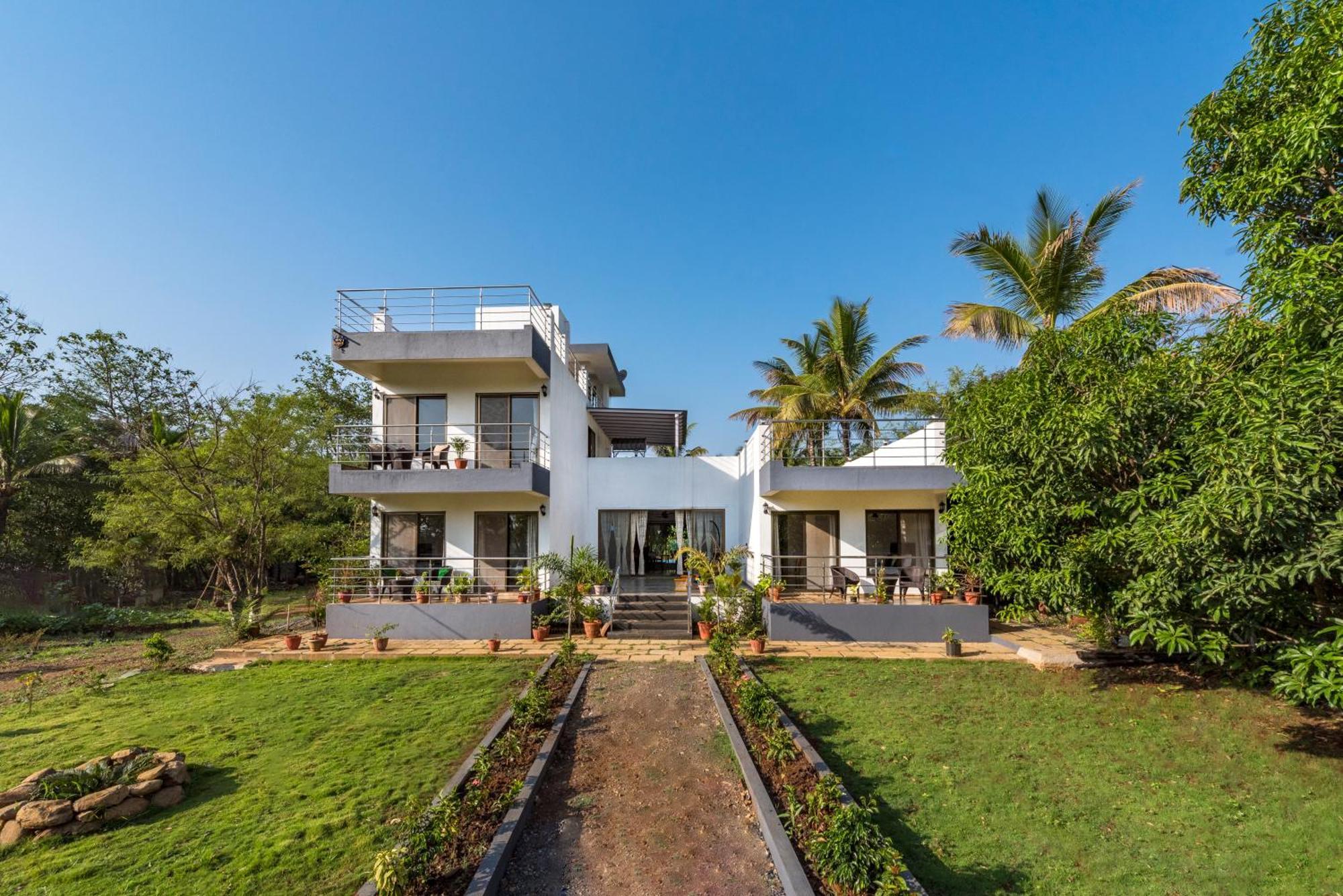 Saffronstays Lakeview Nivara - Farm Stay Villa With Private Pool Near Пуна Экстерьер фото